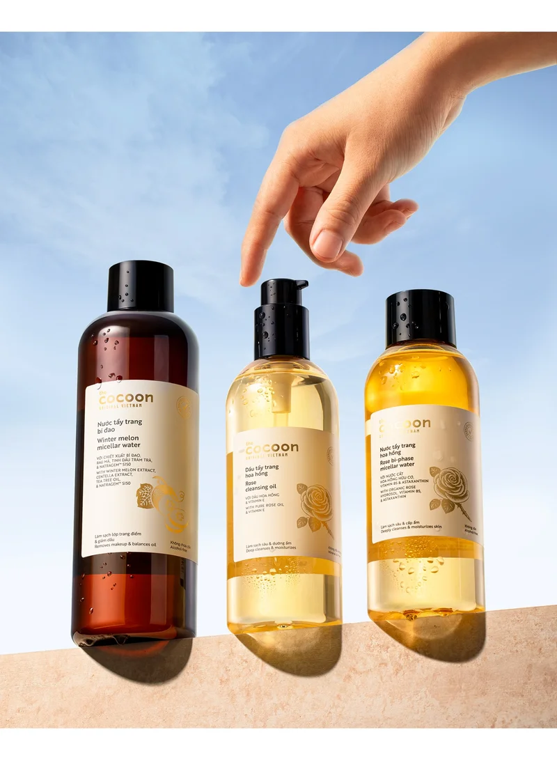 The Cocoon Original Vietnam  Rose Cleansing Oil 140ml. Gentle Cleansing Oil Makeup Remover & Dirt Remover for Waterproof Makeup & Sunscreen | Sensitive Skin Friendly Face Cleanser  | Best Price UAE